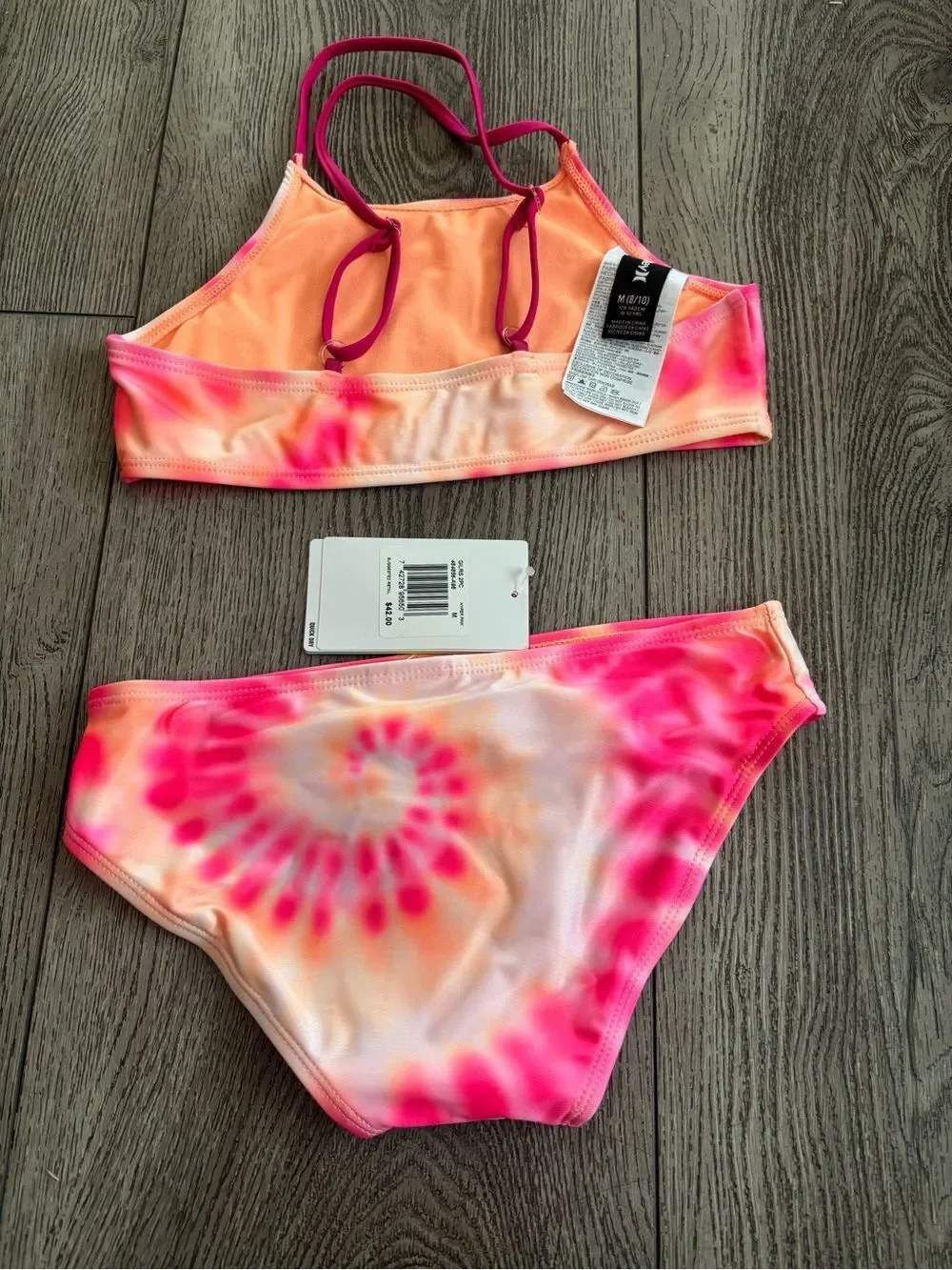 Hurley Pink Orange Tie-Dye Bikini Set